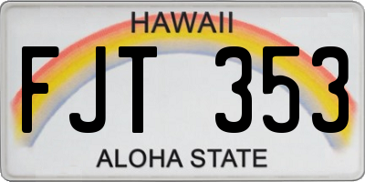 HI license plate FJT353