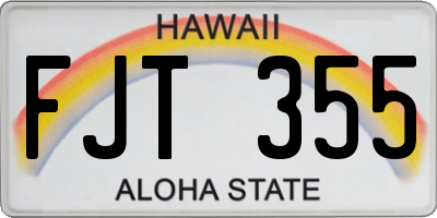 HI license plate FJT355