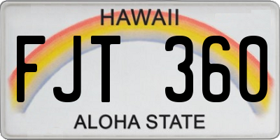 HI license plate FJT360