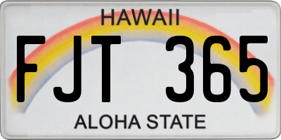 HI license plate FJT365