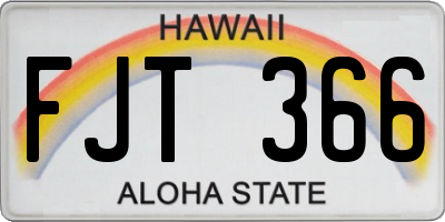 HI license plate FJT366