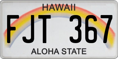 HI license plate FJT367