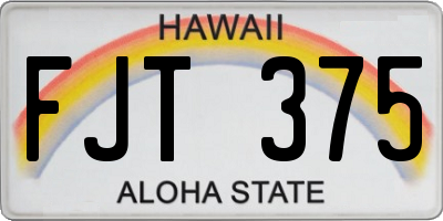 HI license plate FJT375