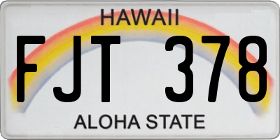 HI license plate FJT378