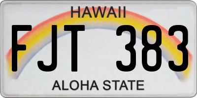 HI license plate FJT383