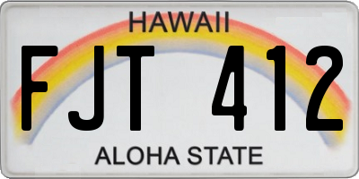 HI license plate FJT412