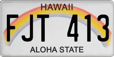 HI license plate FJT413