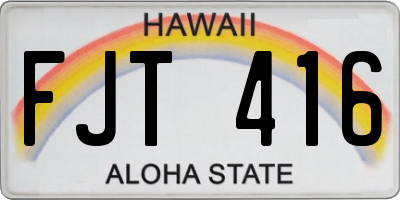 HI license plate FJT416