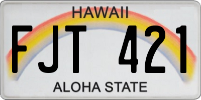 HI license plate FJT421