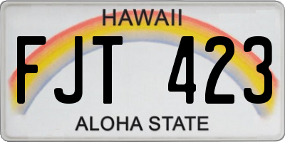 HI license plate FJT423