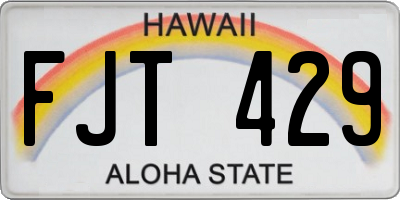HI license plate FJT429