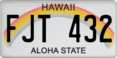 HI license plate FJT432