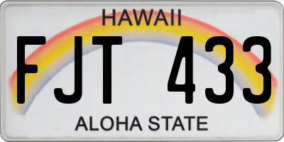 HI license plate FJT433