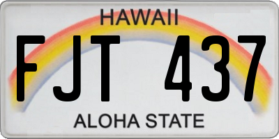 HI license plate FJT437