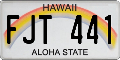 HI license plate FJT441