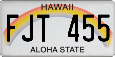 HI license plate FJT455
