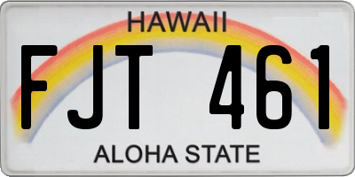 HI license plate FJT461