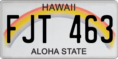 HI license plate FJT463