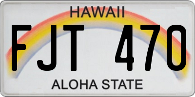 HI license plate FJT470