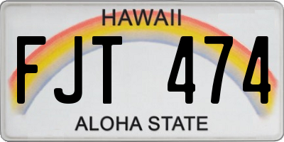 HI license plate FJT474