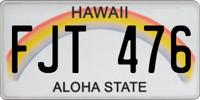 HI license plate FJT476