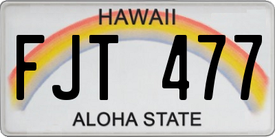 HI license plate FJT477
