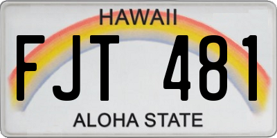 HI license plate FJT481