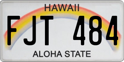 HI license plate FJT484