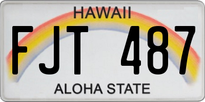 HI license plate FJT487