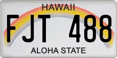 HI license plate FJT488