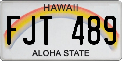HI license plate FJT489