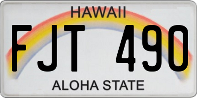 HI license plate FJT490