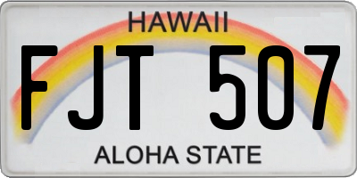 HI license plate FJT507