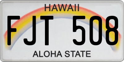 HI license plate FJT508