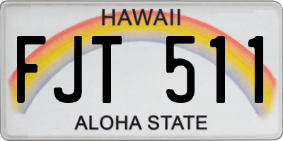 HI license plate FJT511