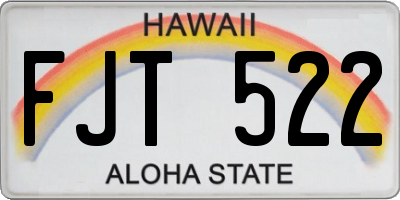 HI license plate FJT522