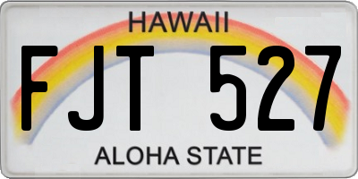 HI license plate FJT527