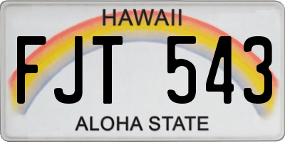 HI license plate FJT543