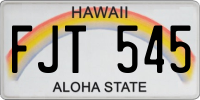 HI license plate FJT545