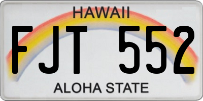 HI license plate FJT552