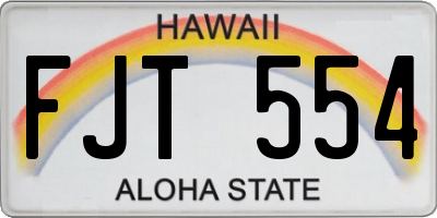 HI license plate FJT554