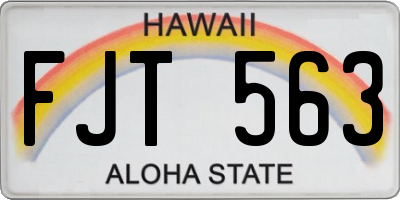 HI license plate FJT563