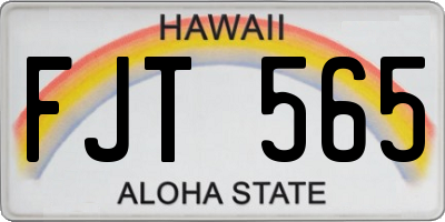 HI license plate FJT565