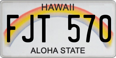 HI license plate FJT570