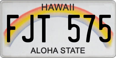 HI license plate FJT575