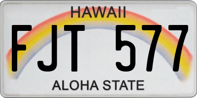 HI license plate FJT577