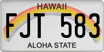 HI license plate FJT583