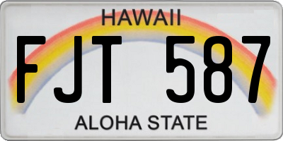 HI license plate FJT587