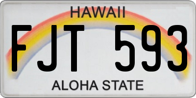HI license plate FJT593