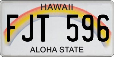 HI license plate FJT596